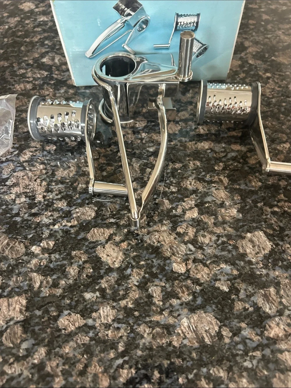 BRANDANI CUCINA STAINLESS STEEL ROTARY VEGETABLE AND CHEESE GRATER 3PC SET WT